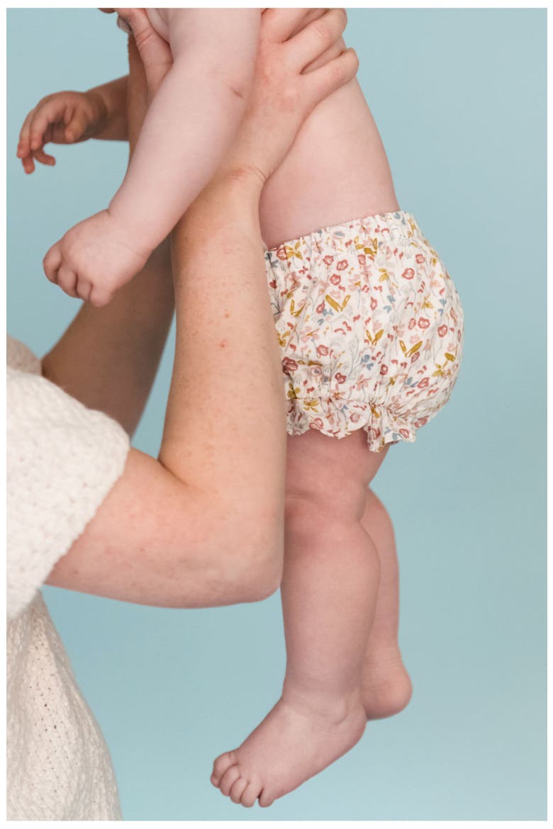 Ruffle Organic Cotton Bloomers, Alternate, color, FLORET