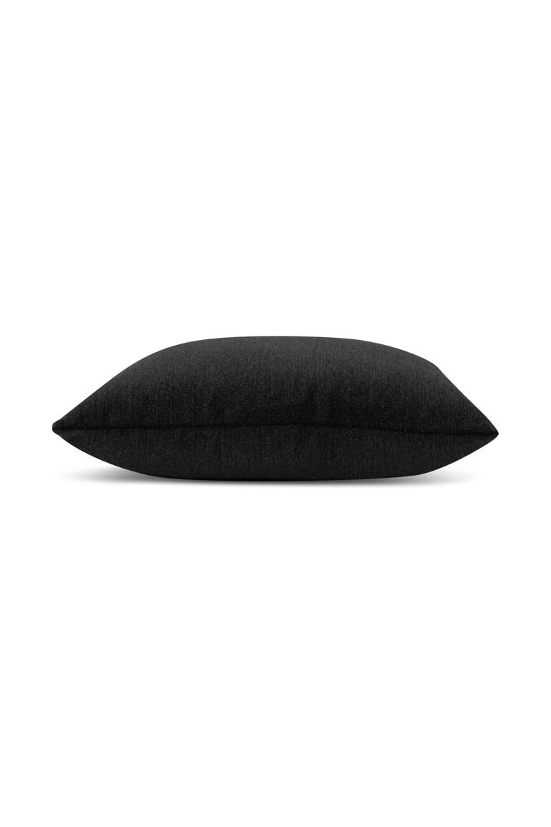 Luxe Velour Plush Chenille Indoor & Outdoor Woven Accent Pillow, Alternate, color, Charcoal