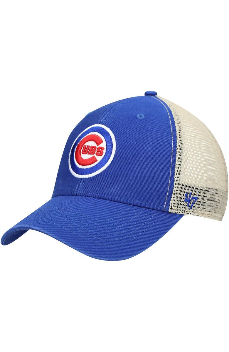 '47 Men's '47 Royal/Natural Chicago Cubs Flagship Washed MVP Trucker ...