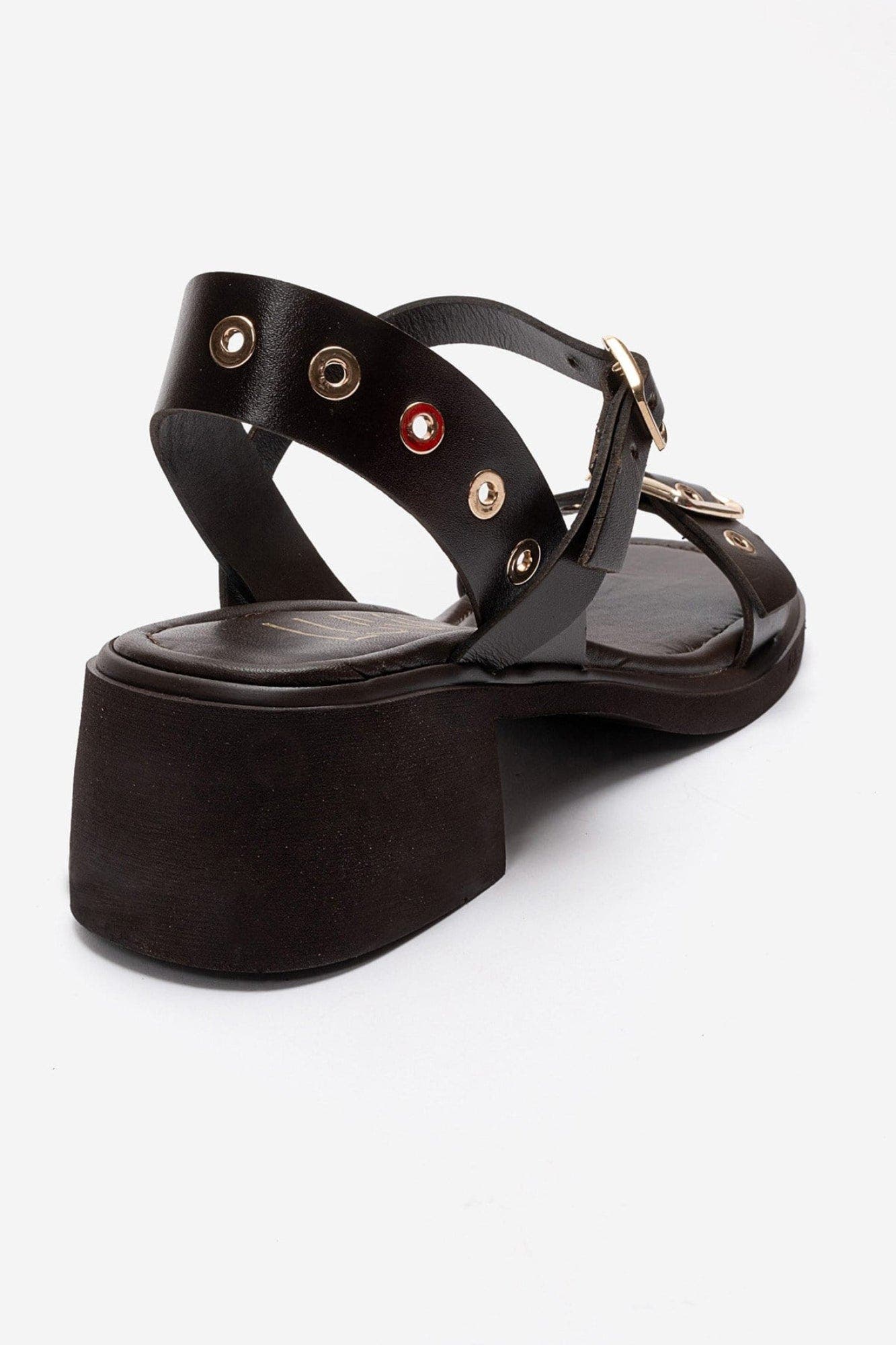 Rabel Leather Block Heel Sandal, Alternate, color, Brown