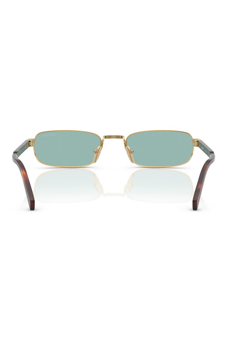 54mm Rectangular Sunglasses, Alternate, color, GOLD / PETROL GREEN