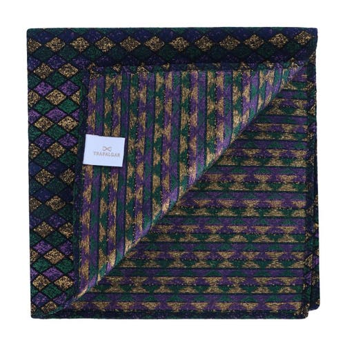 Trafalgar Carnival Diamond Multi-colored Novelty Silk Pocket Square In Multiple