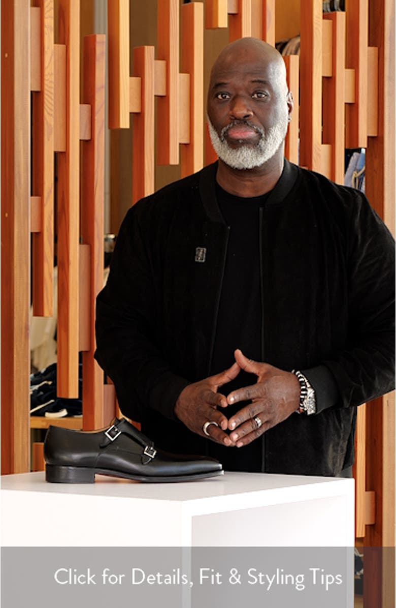 Landon II Black Plain Toe Two Buckle Monk Shoe, sales video thumbnail