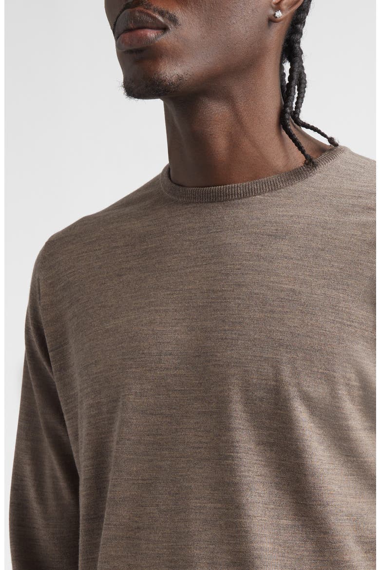 Marcus Virgin Wool Crewneck Sweater, Alternate, color, MUSHROOM
