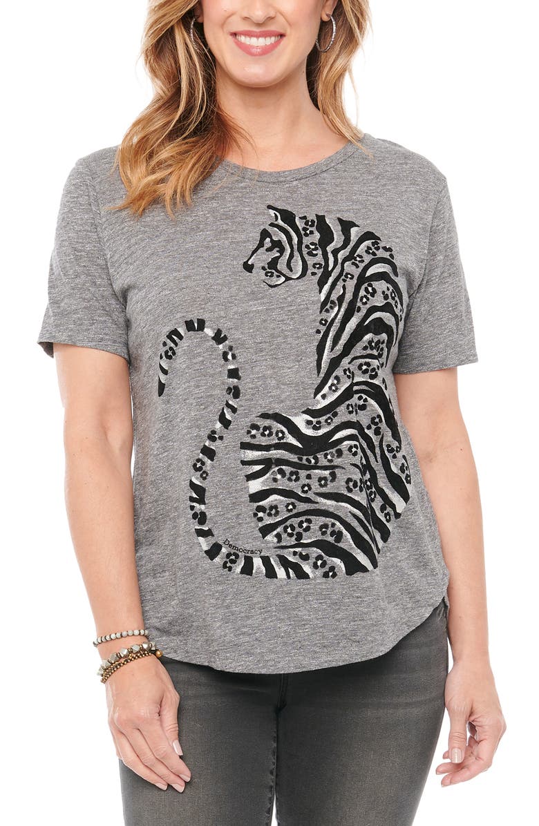Wit & Wisdom Wild Cat Graphic Tee, Main, color,