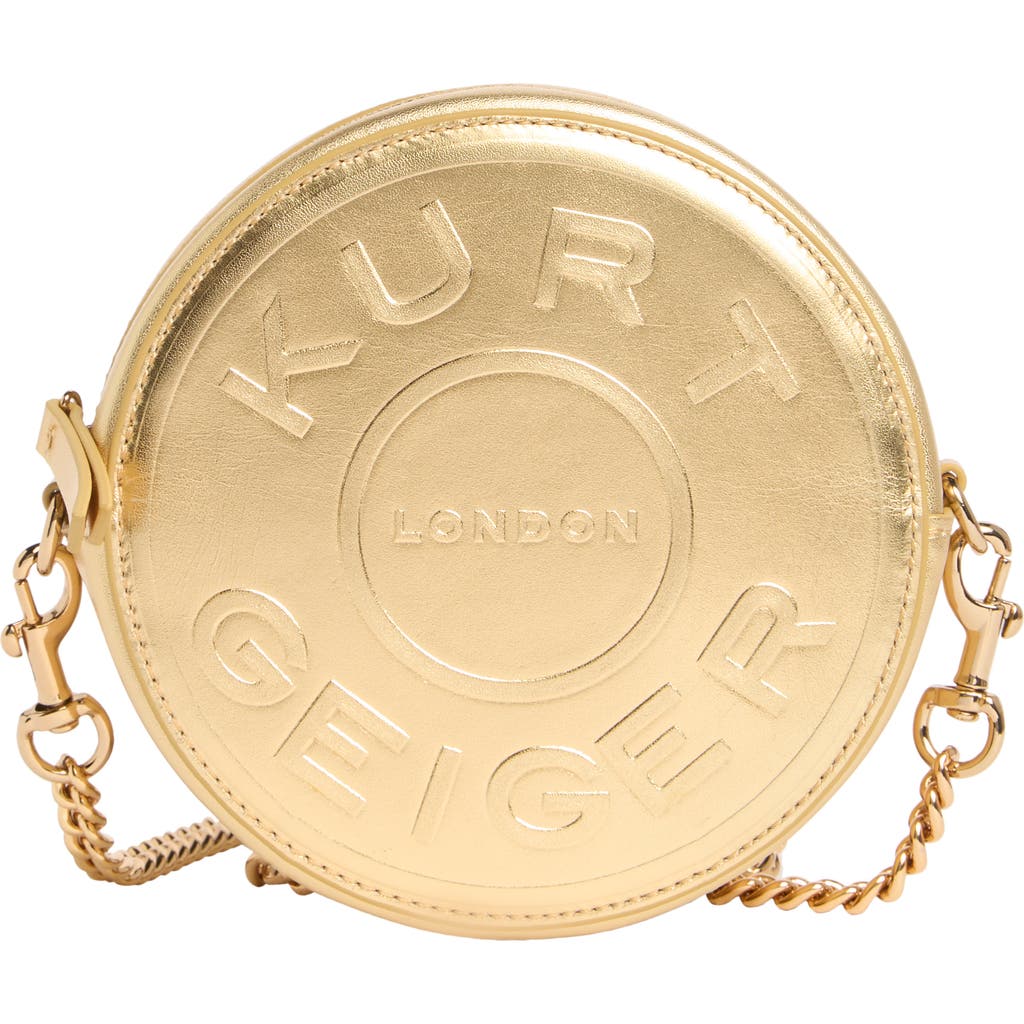 Kurt Geiger London Bromley Round Small Crossbody Bag In Gold