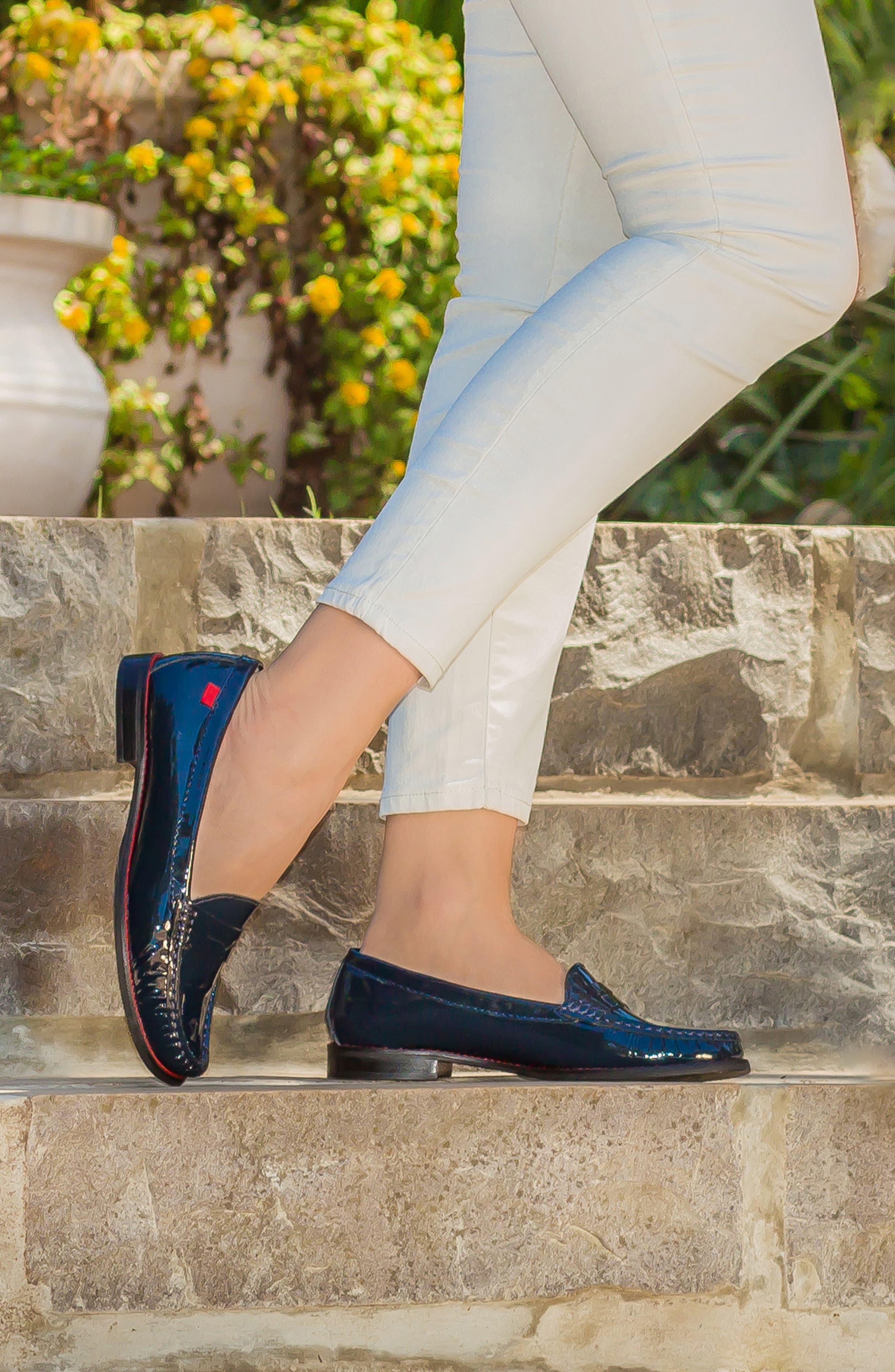 East Village Patent Leather Penny Loafer, Alternate, color, NAVY PATENT