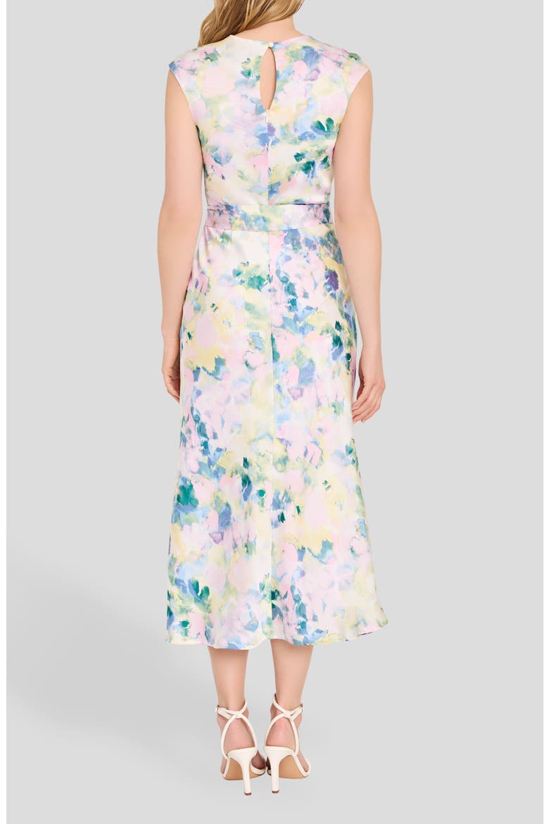 Abstract Print Cross Neck Sleeveless Midi Dress, Alternate, color, BLUSH BUTTERCUP