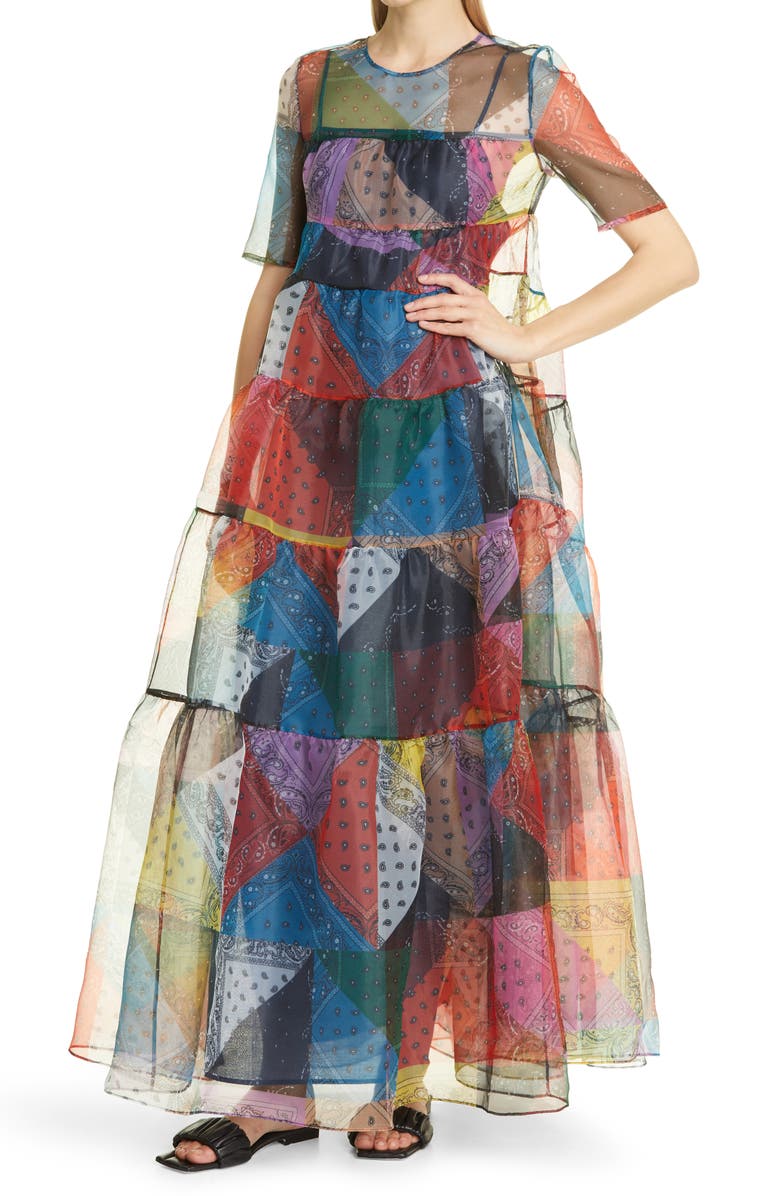 STAUD Hyacinth Organza A-Line Dress, Alternate, color, 