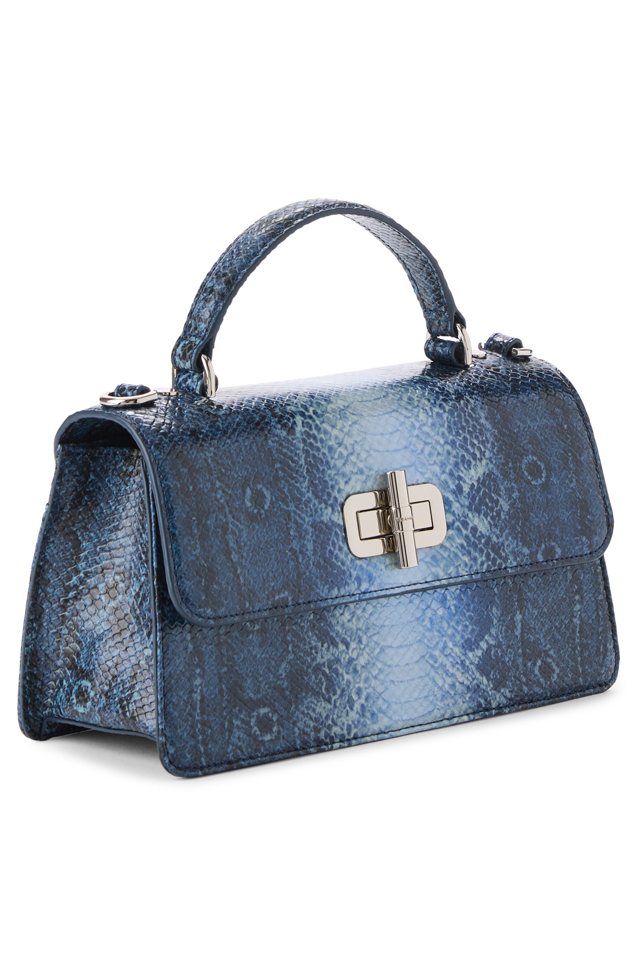 Genie Embossed Leather Top Handle Bag, Alternate, color, VINTAGE INDIGO