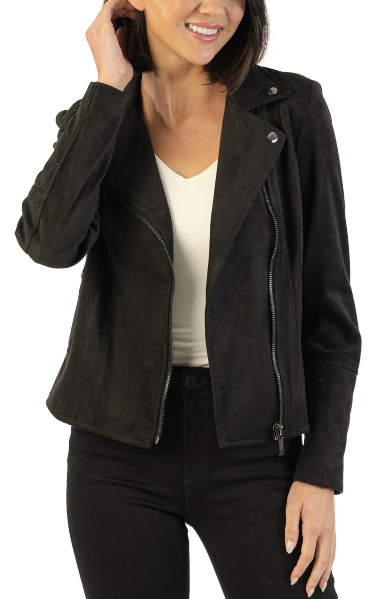 KUT from the Kloth Marlowe Faux Suede Moto Jacket, Main, color,