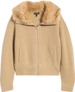 rag & bone Amelia Faux Fur Zip Up Cardigan
