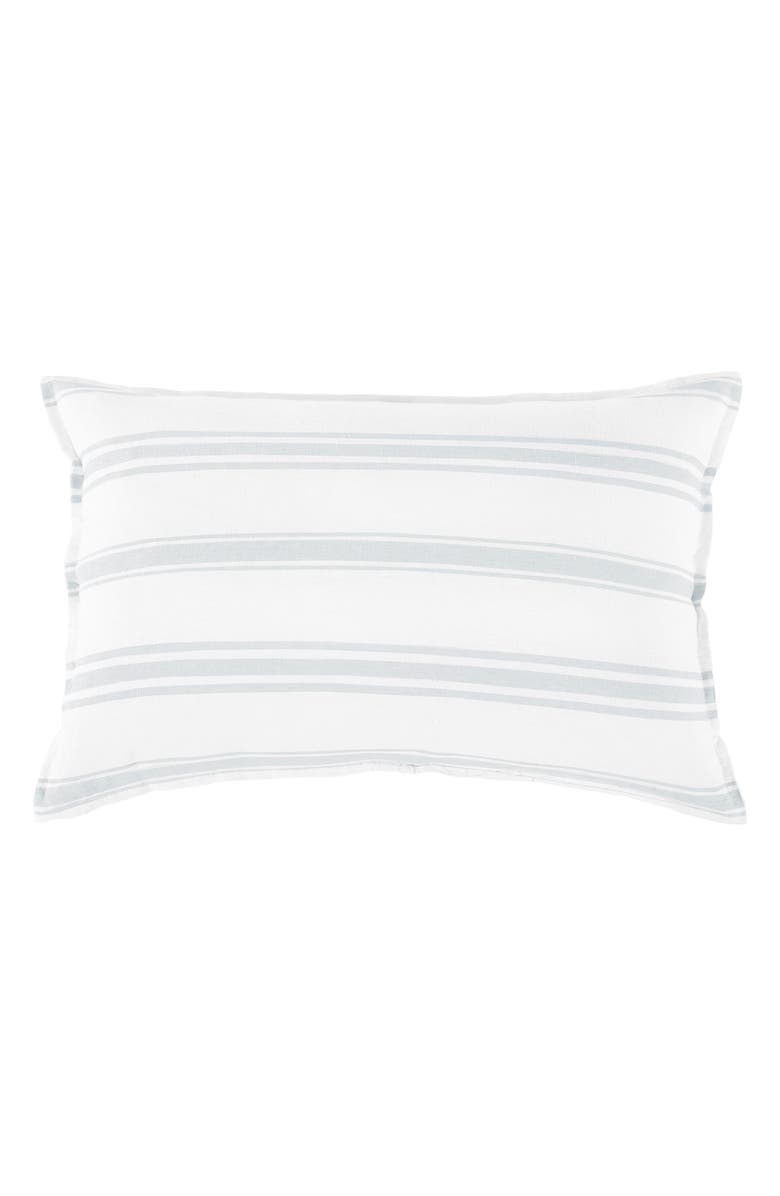 Pom Pom at Home Jackson Stripe Linen Sham, Alternate, color, White/ Ocean
