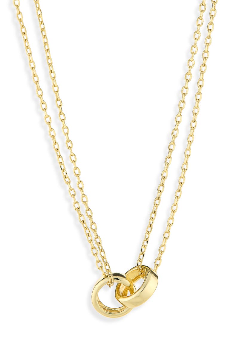ARGENTO VIVO Interlocking Circle Double Chain Necklace, Alternate, color, Gold