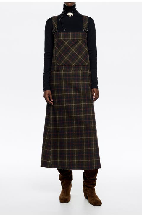 Checked Pinafore Dress