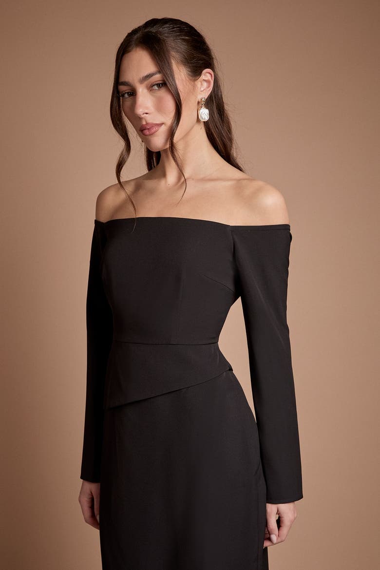 Bardot Maxi Dress, Alternate, color, Black