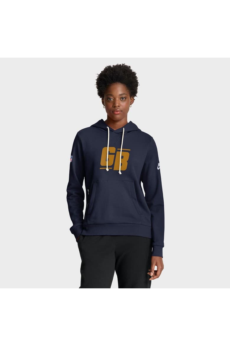 Women's Nike Navy Green Bay Packers The 1923 Classic Sideline Dri-FIT Pullover Hoodie, Alternate, color, Navy