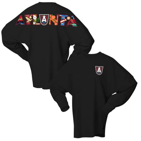Women's Spirit Jersey Black Atlanta Dream Oversized Preppy City Long Sleeve T-Shirt