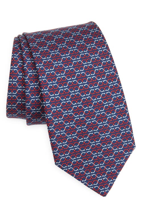 Ferragamo Silk Tie Ties And Bow Ties Multicolor In Navy/rosso