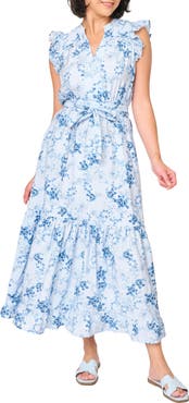 GIBSONLOOK Floral Tie Waist Maxi Dress