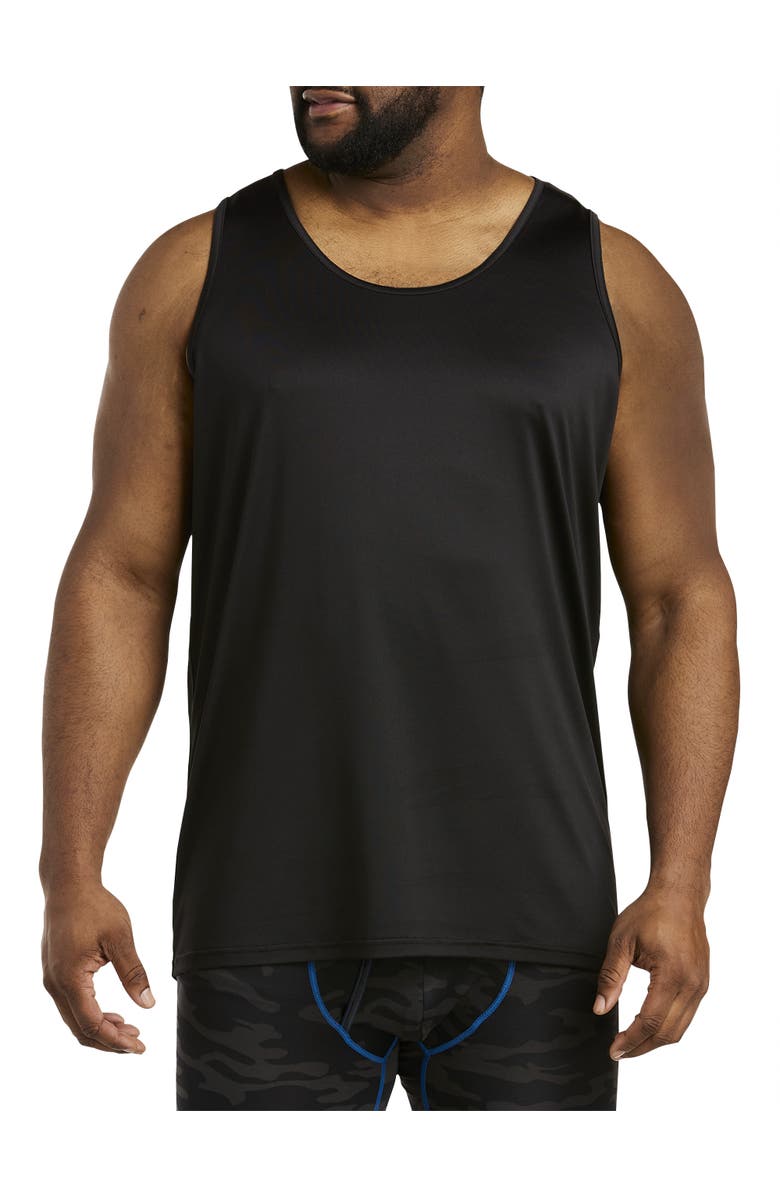 Harbor Bay by DXL Big & Tall Moisture-Wicking Stretch Tank T-Shirt, Main, color, Black