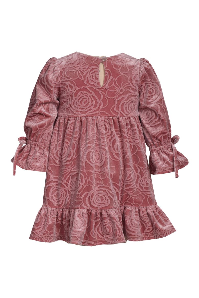 Kids' Rosette Embossed Velvet Dress, Alternate, color, ROSE PINK