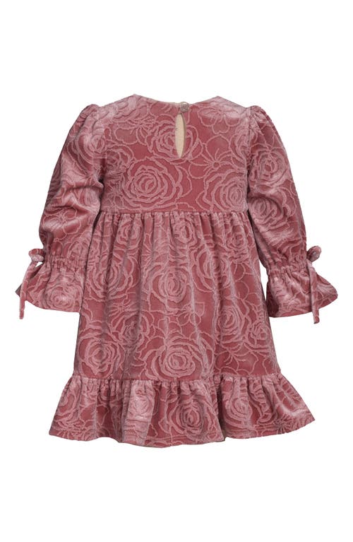 Iris & Ivy Kids' Rosette Embossed Velvet Dress In Pink