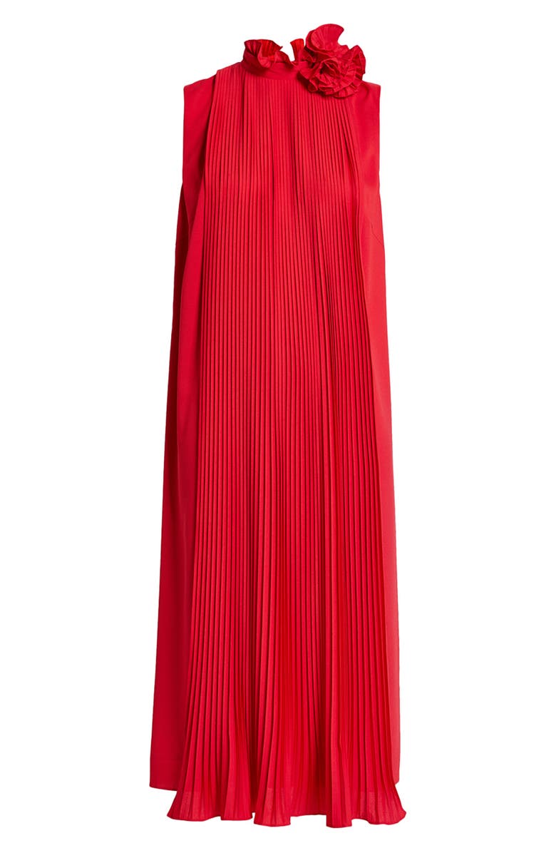 Marina Rinaldi Pleated Sleeveless Ruffle Midi Dress, Alternate, color,