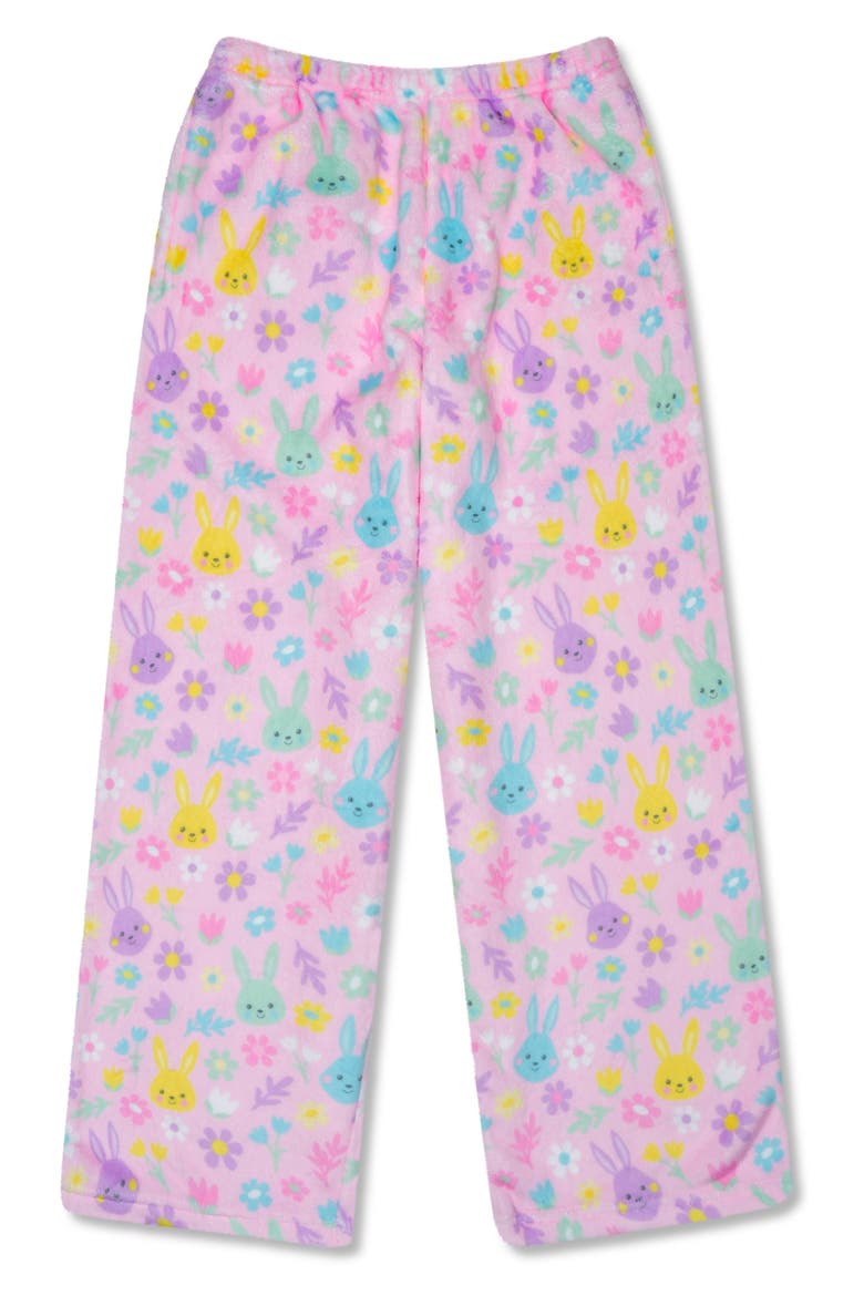 Kids' Bunny Bloom Plush Pajama Pants, Main, color, PINK MULTI