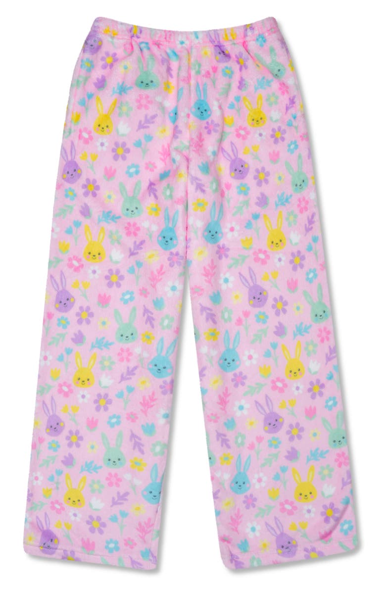 Iscream Kids' Bunny Bloom Plush Pajama Pants, Main, color, Pink Multi