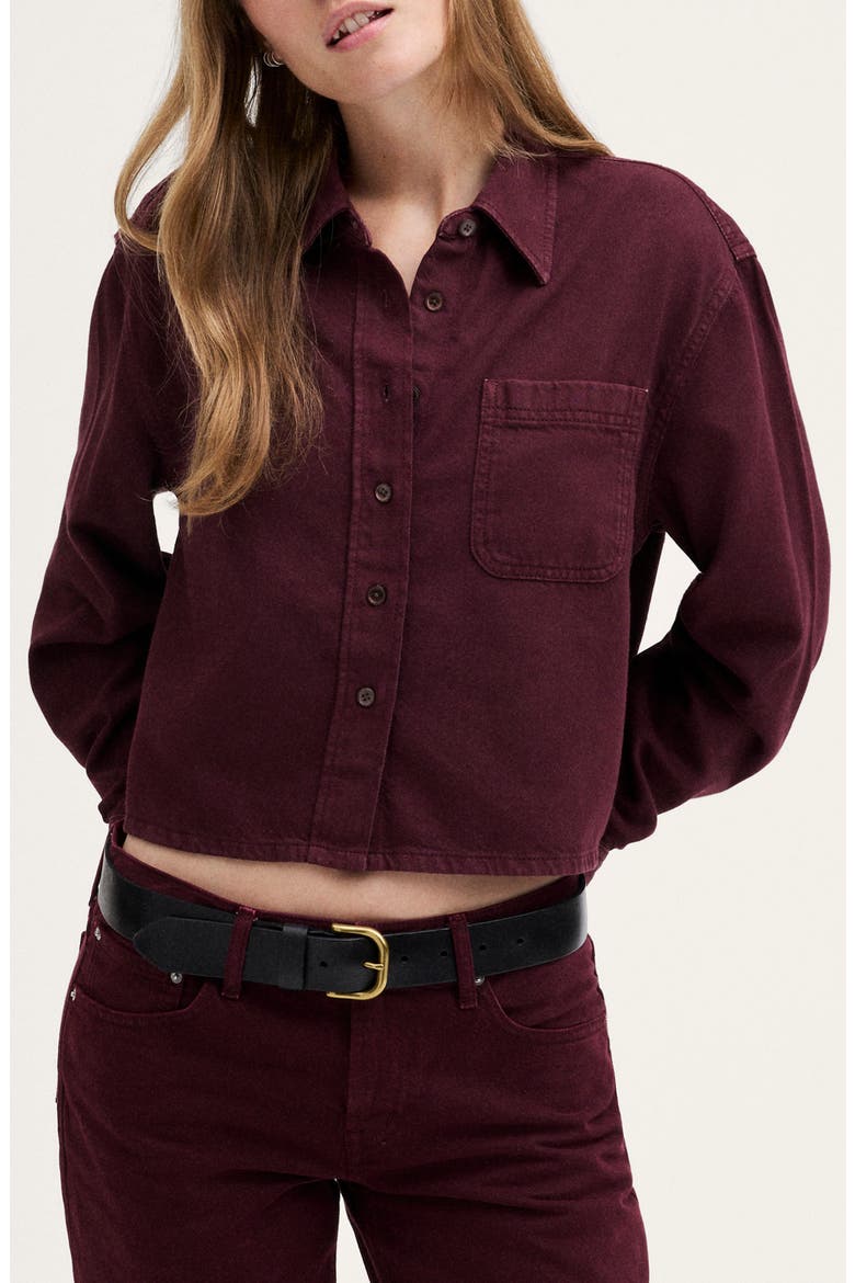 Cool Relaxed Denim Shirt, Main, color, SMOKED CLARET