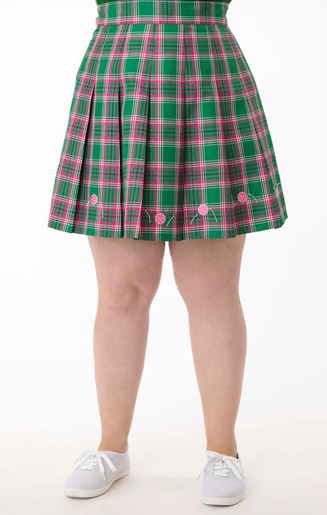 Plus Size Pleated Mini Skirt