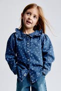H&M Frill-collar Denim Blouse