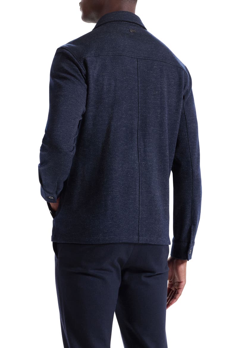 Slub Knit Wool & Cotton Button-Up Shirt Jacket, Alternate, color, NAVY