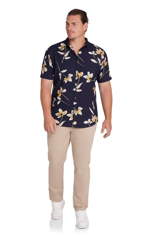 Johnny Bigg Rhodes Floral Short Sleeve Viscose & Linen Button-up Shirt