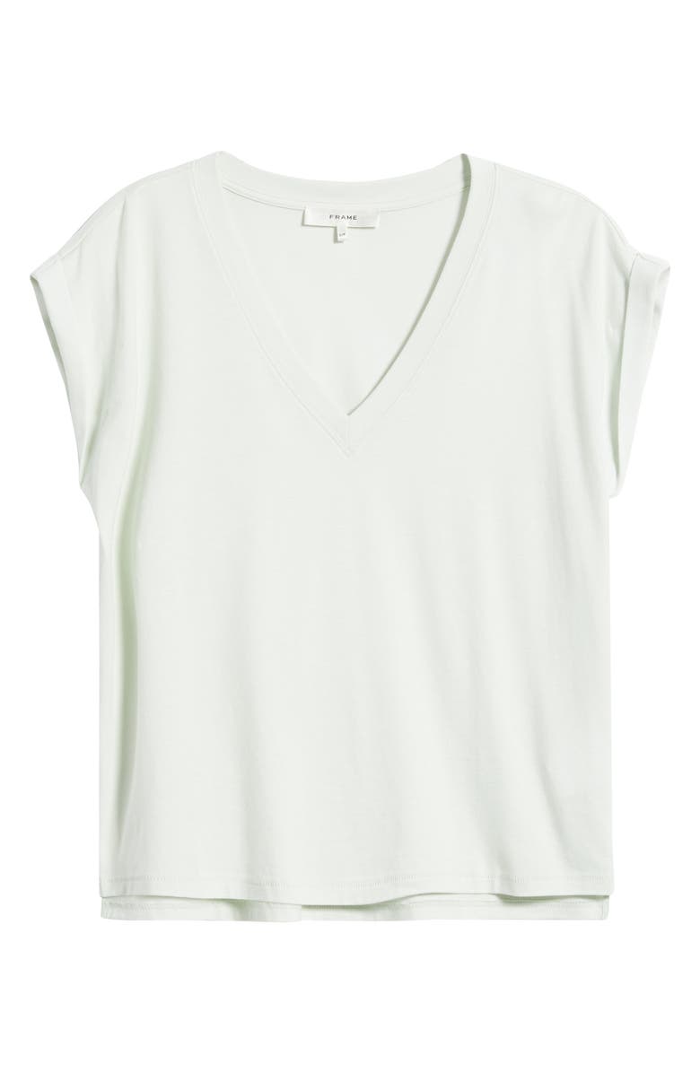 FRAME Easy Cotton V-Neck T-Shirt, Alternate, color, Soft Mint