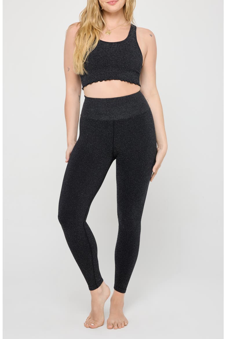 Love Sculpt Shimmer Leggings, Alternate, color, BLACK