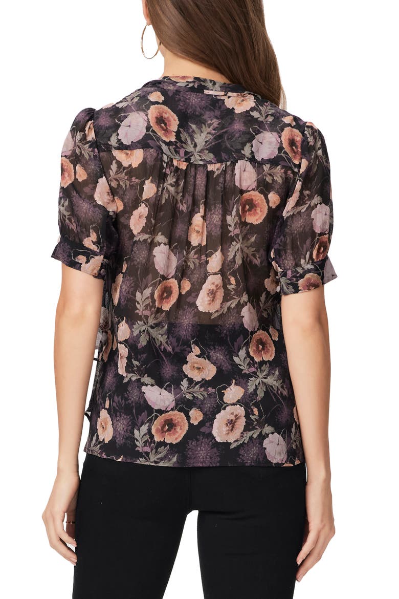 Tangi Floral Silk Top, Alternate, color, OBSIDNMLT