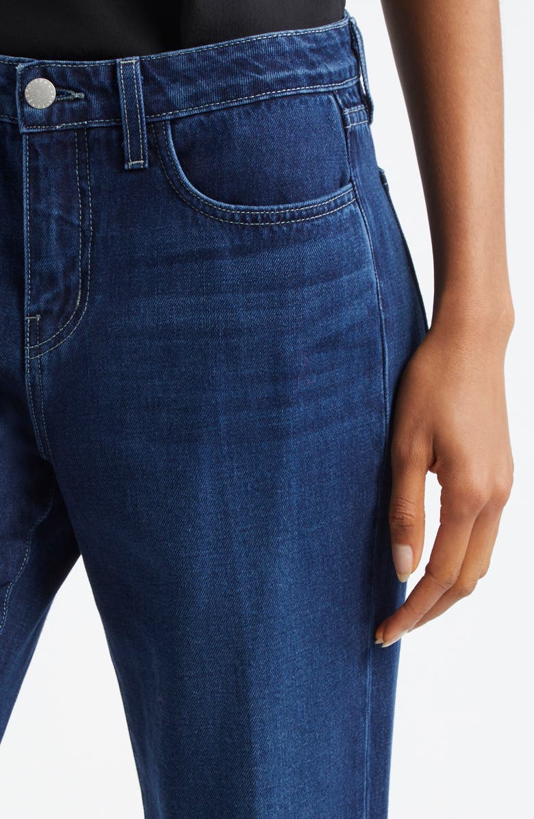 L'AGENCE Maribel High Waist Cuff Straight Leg Jeans, Alternate, color, Harlan