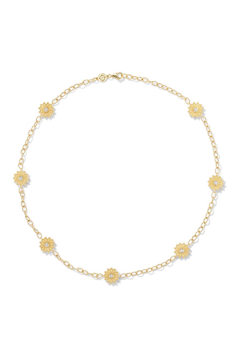 Sacred Flower Station Bracelet, Main, color, GOLD