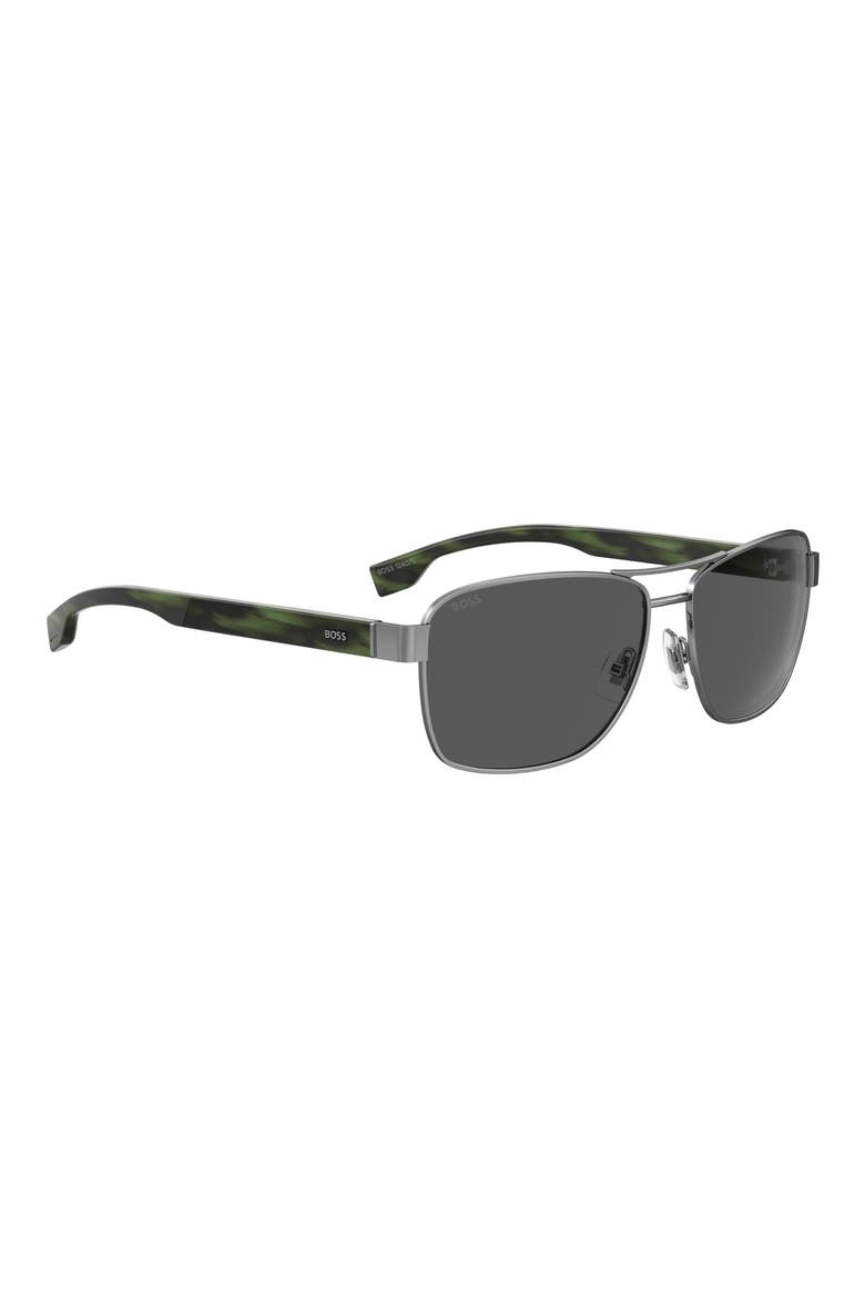 1240/S 60mm Rectangular Sunglasses, Alternate, color, DARK RUTHENIUM