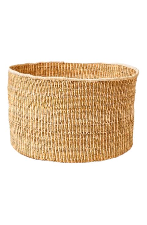 Banana Leaf Floor Basket in Mixed Natural