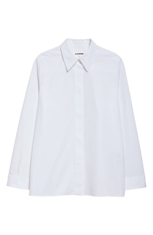 Shop Jil Sander Monday Cotton Poplin Button-up Shirt In Optic White
