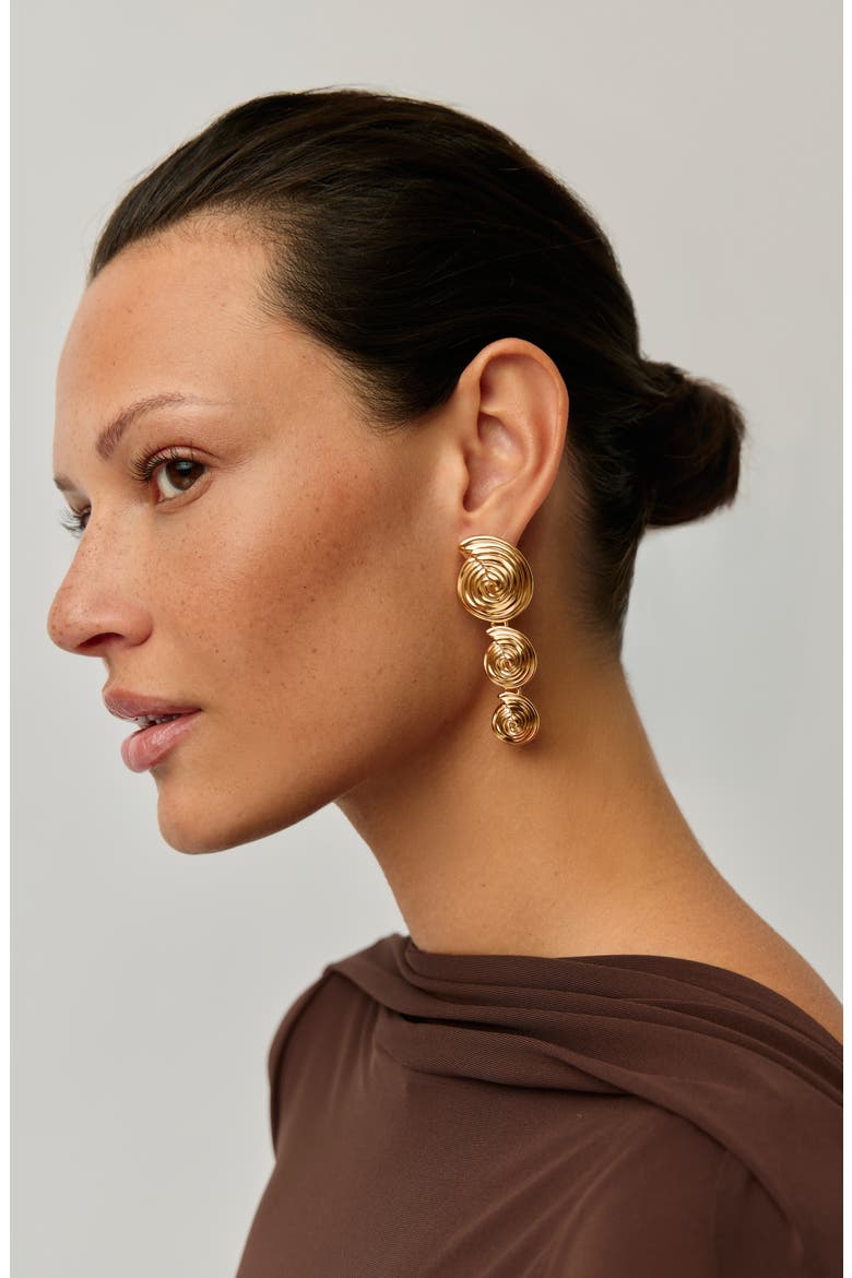 Spiral Statement Drop Earrings, Alternate, color, GOLD