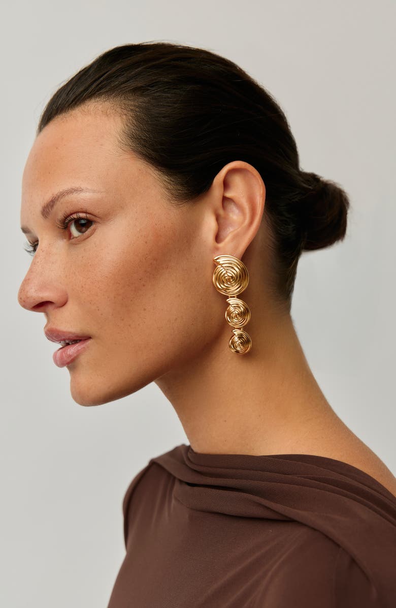 Missoma Spiral Statement Drop Earrings, Alternate, color, Gold