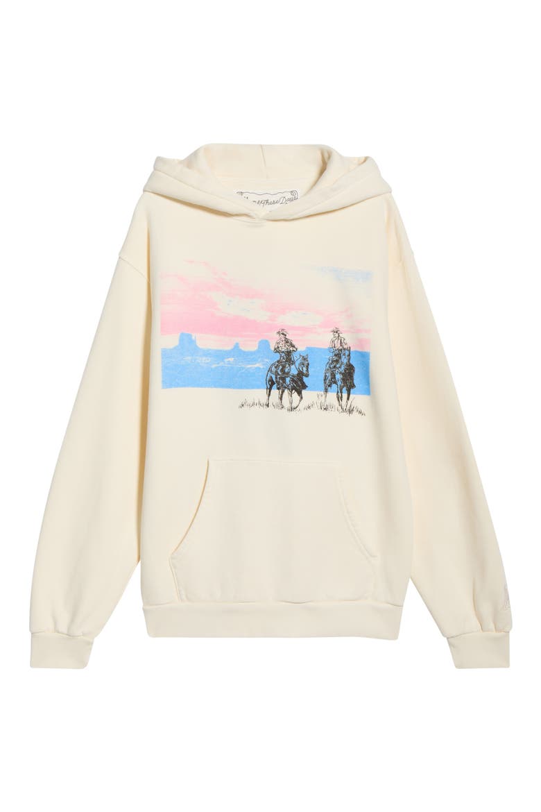 Drifting Fleece Graphic Hoodie, Alternate, color, BONE