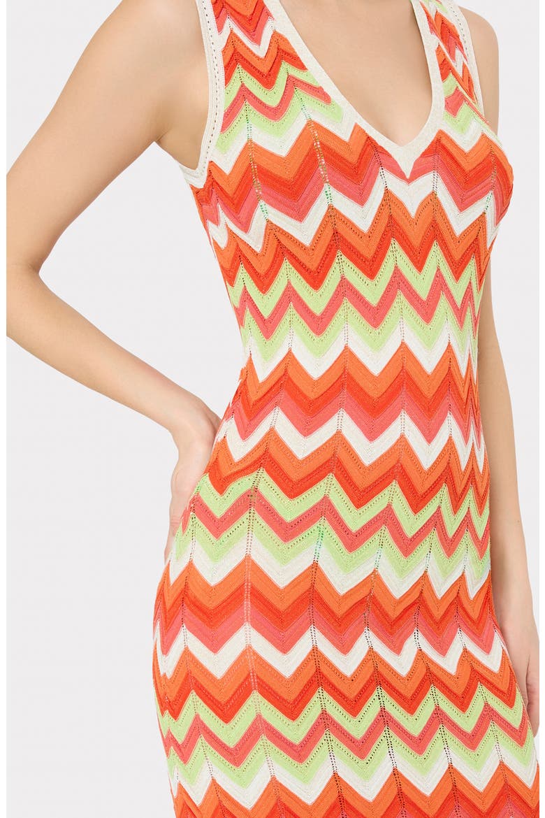 Kaela Metallic Cover-Up Knit Midi Dress, Alternate, color, ORANGE MULTI
