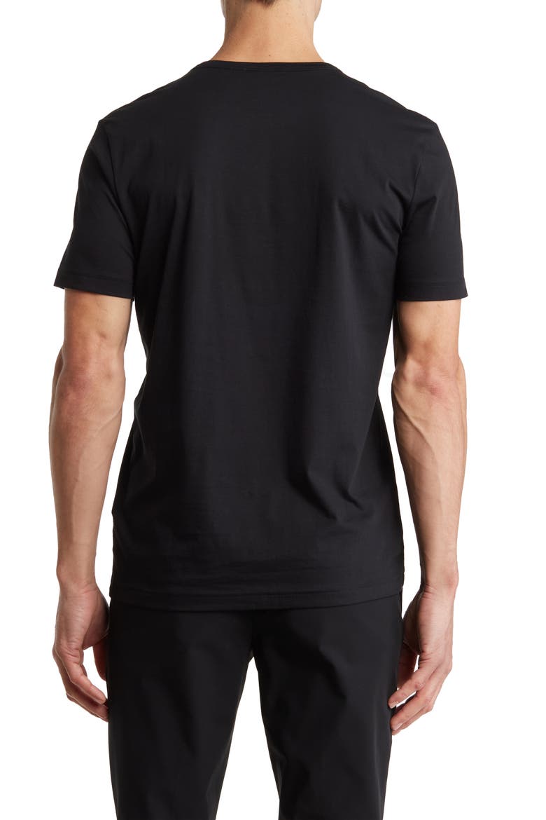 Cotton Curved Logo T-Shirt, Alternate, color, BLACK