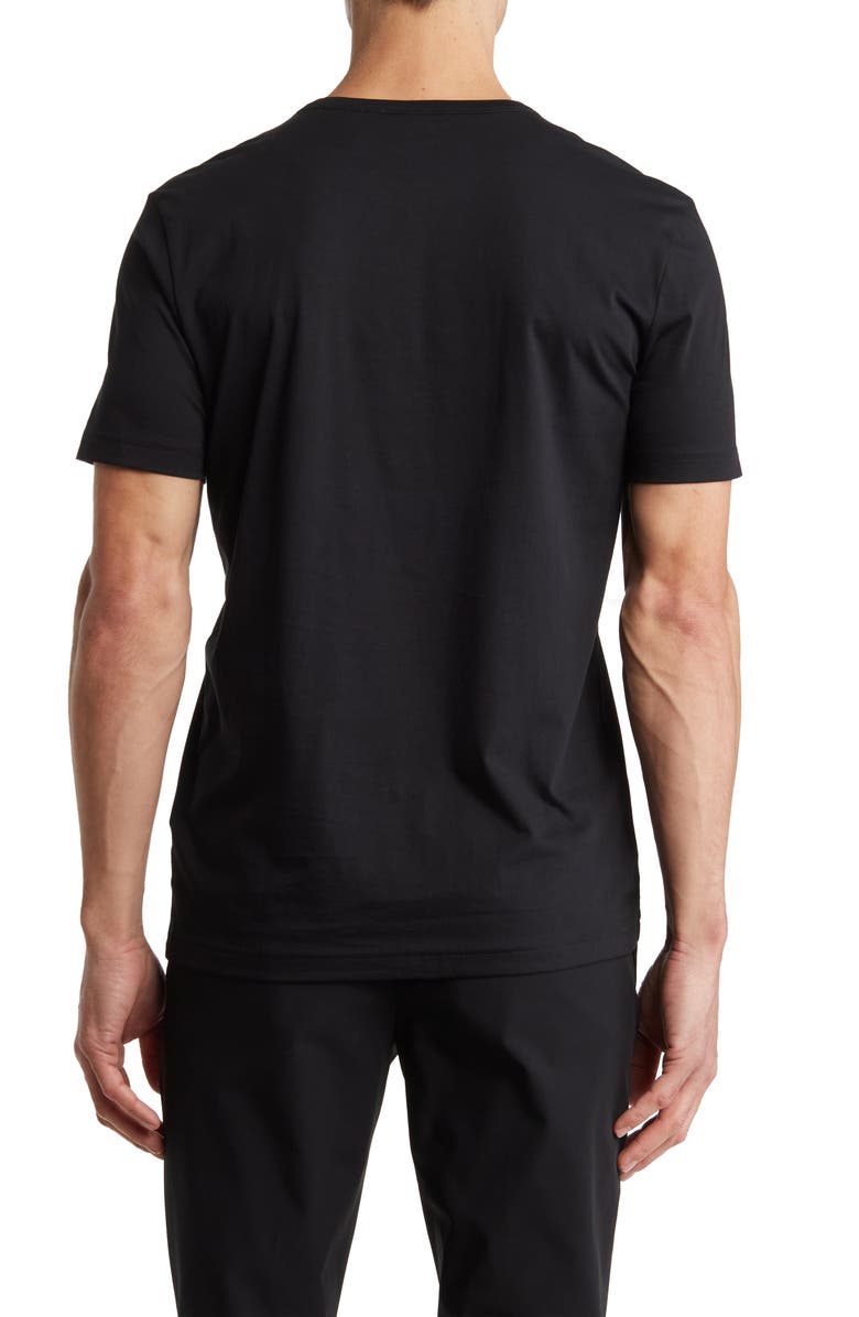 BOSS Cotton Curved Logo T-Shirt, Alternate, color, Black