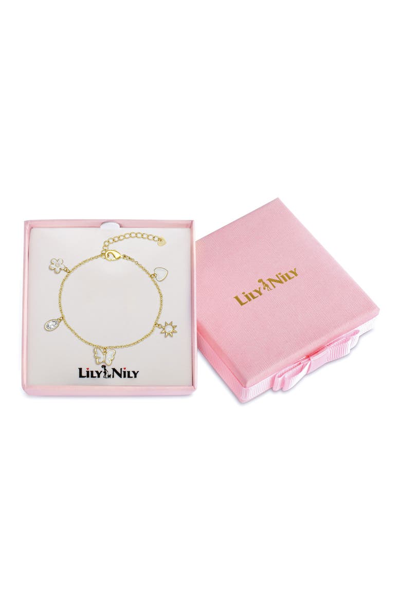 Kids' Enamel & Cubic Zirconia Charm Bracelet, Alternate, color, WHITE